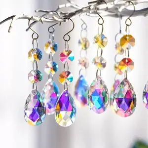 20PCS Chandelier Crystal Prisms, 1.5 Inch Teardrop Suncatchers for Window, Fall & Christmas Home Decor, Rainbow Light Catchers for Wedding, Lamp, DIY Ornaments, Holiday Party Decoration
