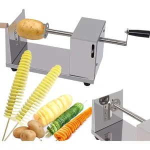 Twisted Potato slicer, Cortador de Papas en Espiral Tornado Curly Fry  with Stainless Steel skewers, Manual Spiral  Fries Cucumbers Carrots DIY BBQ Slicer with  Stick