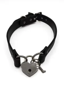 Heart Padlock Choker- Silver