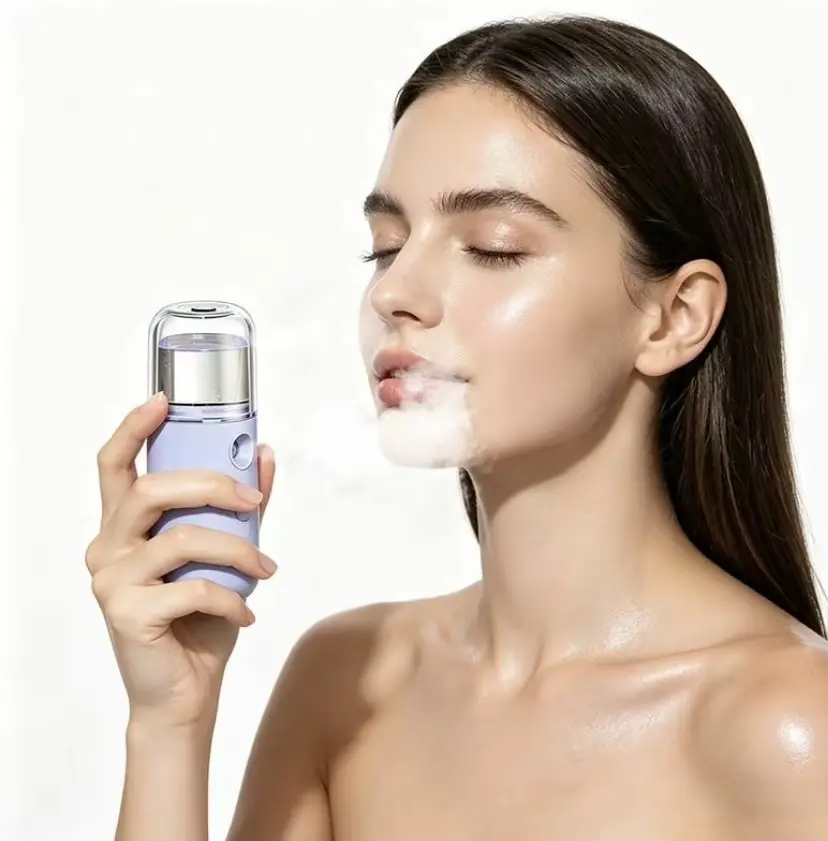 [Renhui] Facial sprayer, mini facial spray steamer, USB rechargeable portable facial sprayer, used to moisturize the skin and apply makeup—a perfect gift for Christmas and New Year.