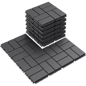 54 Pack Plastic Outdoor Patio Flooring Interlocking Deck Tiles, 12"x12" Interlocking Decking Tile Outdoor All Weather Use, Waterproof Patio Pavers for Pool Balcony Backyard Porch