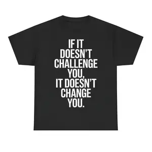 Women's Short-Sleeve Seamless Apparel, New Motivational Gym T-Shirt - "If It Doesn’t Challenge You" Inspiration & Encouragement Fitness Tee, Father's Day Gift t0115
