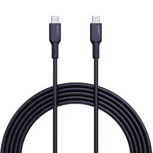 AUKEY 100W 3ft USB-C to USB-C Cable High-Speed Fast Charging 5A E-Marker Chip 480Mbps Data Transfer Soft Silicone Flexible for Mobile Devices CB-SCC Series