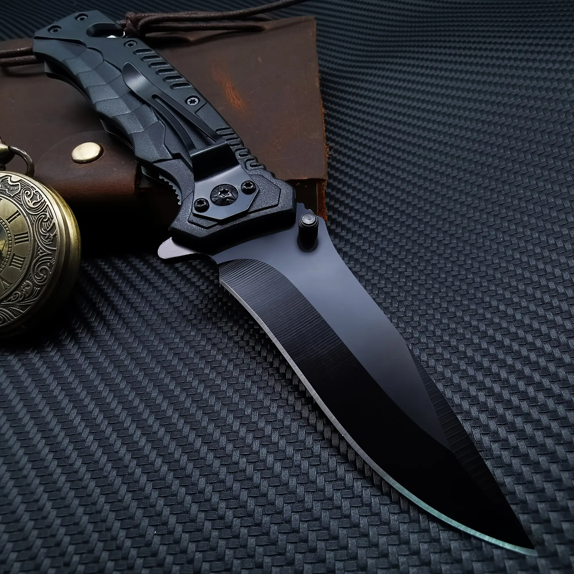 Heavy-Duty Stainless Steel Folding Knife, Portable EDC Pocket Knives with Ergonomic Grip, an Essential Outdoor Gadget and Emergency Tool, Stainless Steel Tools, Versatile Tools