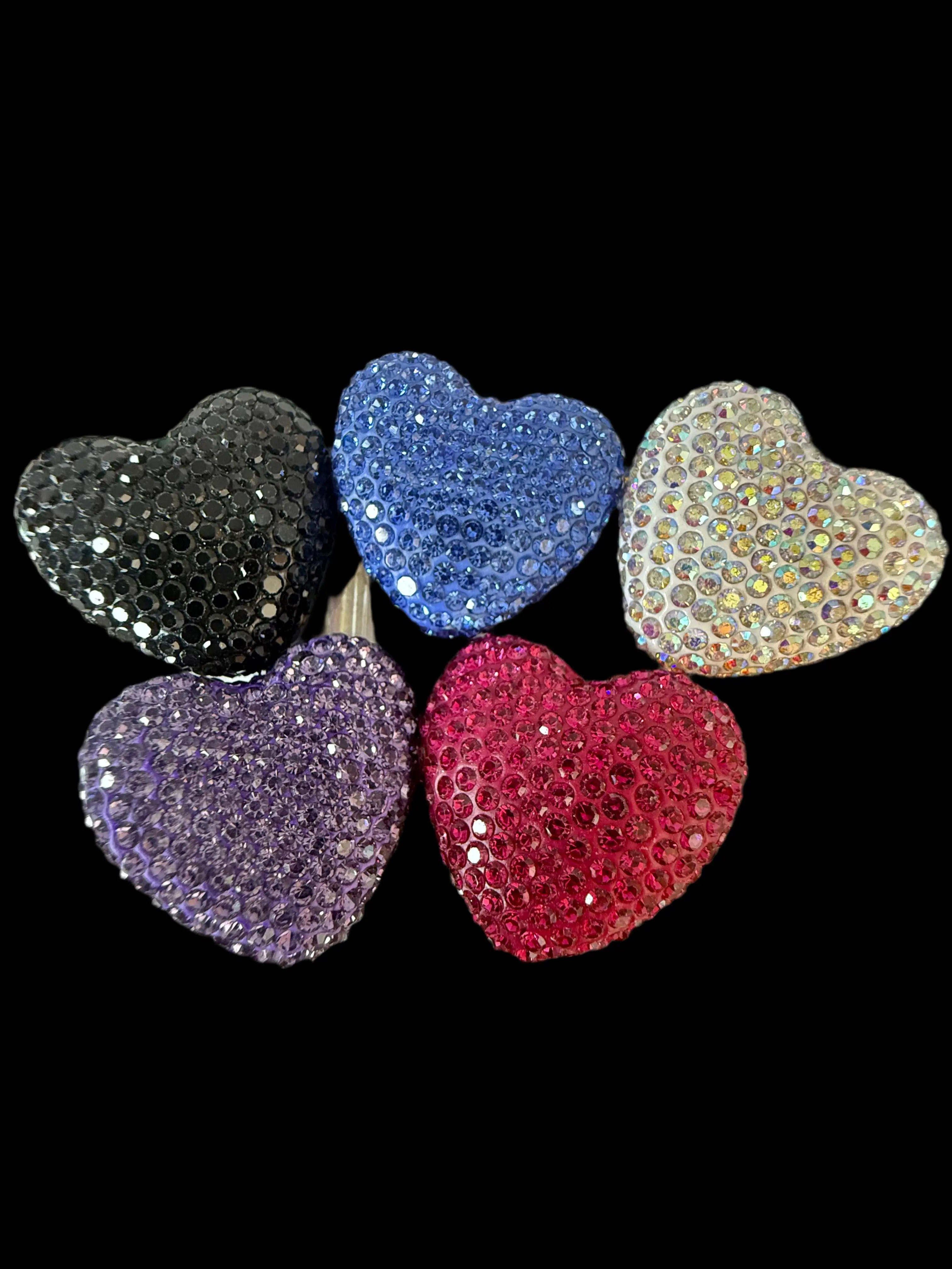 R45- (1PC) CHOOSE YOUR COLOR- High Quality 30mm HEART Pave-rhinestones with Polymer Clay Core Beads for DIY