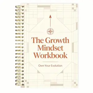 Growth Mindset Workbook Notebook - Modern 116-Page 100gsm Paper, Sturdy Cover Office Stationery, Goal Tracker, Hobonichi-Style Planner for ADHD Users, Ideal for Personal Transformation