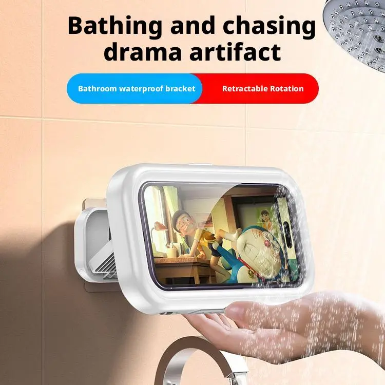 360° Rotating Shower Phone Holder, Waterproof Case with Touch Screen, Shower Phone Mount, Wall Mounted Phone Holder for 4" - 7" Cell Phone, Electronics Accessories