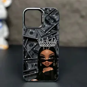 Laser. Queen Dollar Pattern Phone Case for iPhone 17/16/15/14/13/12/11/XS/XR/X/7/8 Plus/Pro/Max/Mini - Creative fashion minimalist design personalized full-wrap drop protection case for men and women, gift for friends and family., Accessories, Cell Phone,