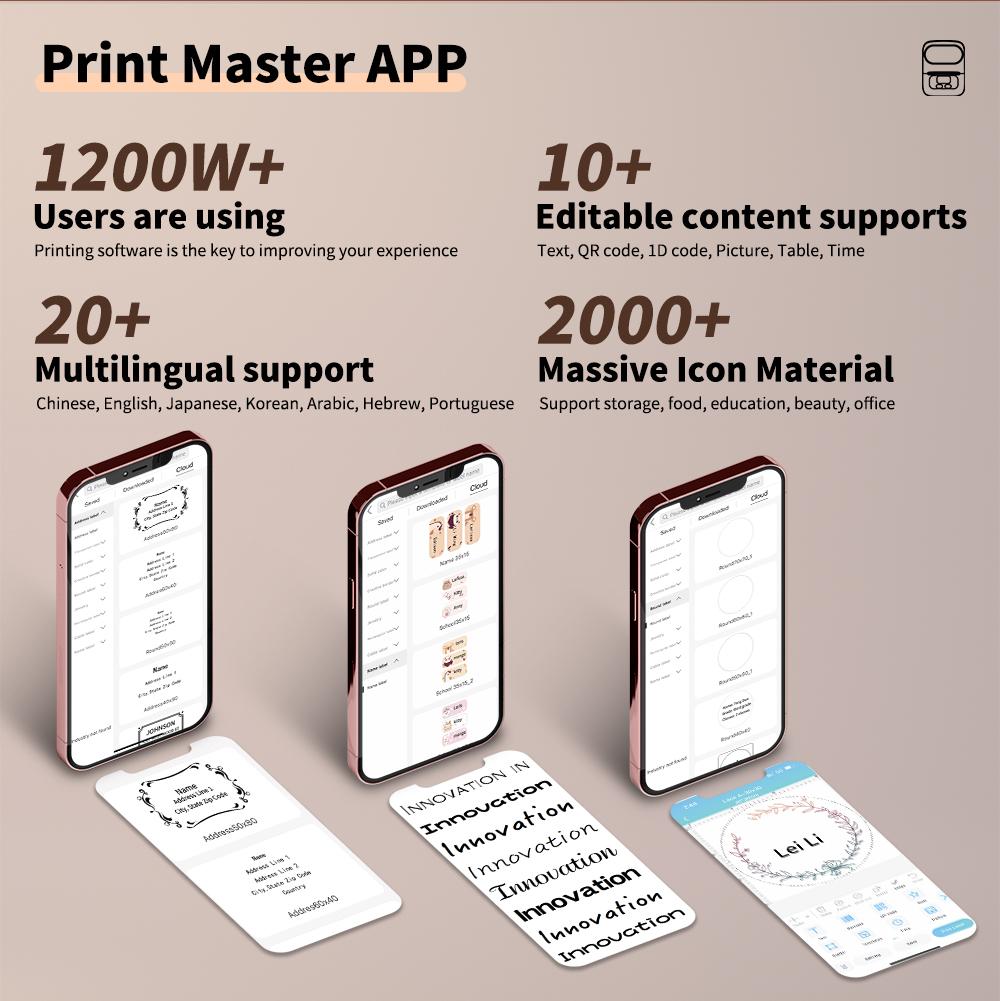 Portable Label Printer Mini Thermal Self-Adhesive Sticker Printer Mobile Pocket Tag Price UV Label Sticker Printer