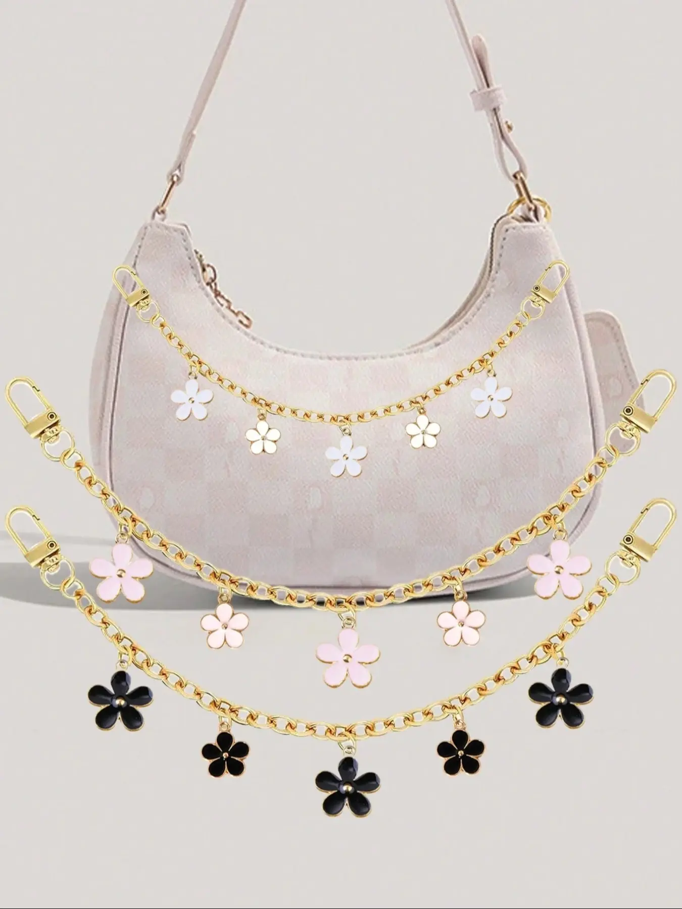 Bag Purse Charm Chain, Girly Purse Accessories, Sakura Decorative Bag Charms, Purse Extender Chain, Decorative Bag Strap Chain For Handbag Tote Crossbody Shoulder Bag