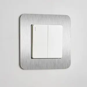 6PCS Light Switch Cover 3.38" | Self-Adhesive Wall Plate Surround for Single Switch | No Tools Peel & Stick Home Decor Modern Upgrade