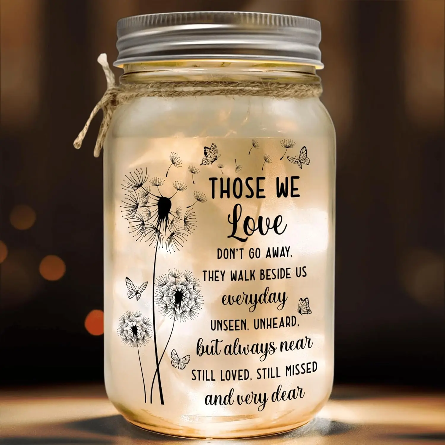 Sympathy Starlight Mason Jar - Gifts for Loss of Loved One, Memorial Gifts, Celebration of Life Decorations, Bereavement Gift Ideas, Funeral Gifts