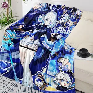Furina Character Print Throw Blanket Genshin Soft Warm Christmas Valentine Gift for Friends & Family 251028