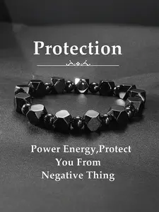 Natural Obsidian Agate High Quality Bracelet, Root Chakra Protection Stone, Men's Energy Jewelry, Power Beads Bracelets, Power Energy, Grounding Properties, Boost Confidence & Stability Gift