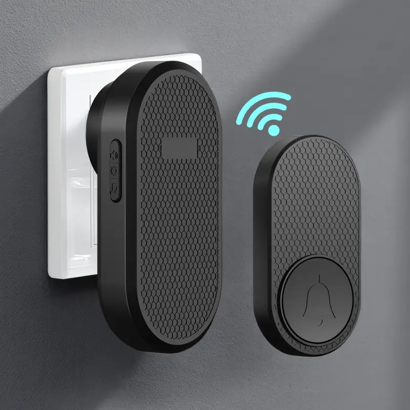 Wireless Battery-Powered Doorbell with Door Bell Chime, 33 Songs, 4 Volume Levels, 1000-ft Range - Durable for Families, Enterprises