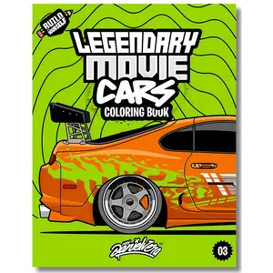 Legendary Movie Cars Coloring Book: Fun automotive adventure with 45 pages for kids & teens COLORSTROLOGY Art great idea special edition print gifted books