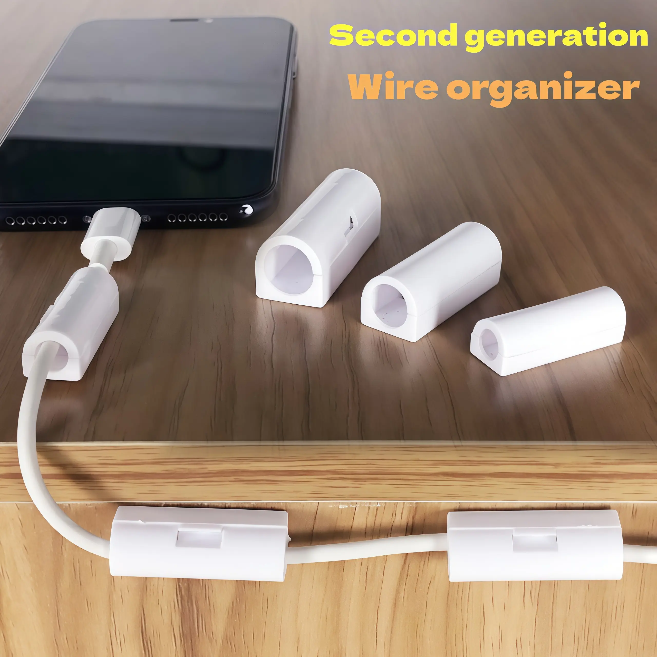 Oem 2nd-Gen Multifunctional Cable Tie Organizer Kit - ABS Plastic, Compact Round Connector, Residue-Free Wire Holder, Office Supplies, Quick Connect Clips, Timer Outlet Concealer for Wall/Desk, Office Supply Kit, Work Desk Accessories, Dashcam, Headphones