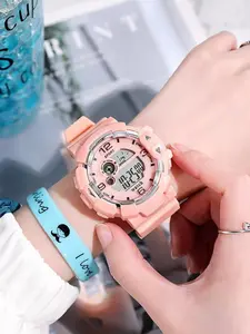 Sweet Large Dial Watch for Women, Student Friends Couple Sports Glow-In-The-Dark Watch, Casual Fashion Accessory