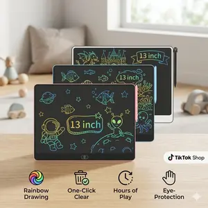 Reusable 13-Inch LCD Drawing Tablet for Kids Ages 3-10, Portable Writing Board, Educational Learning Toy, Perfect Christmas & Birthday Gift