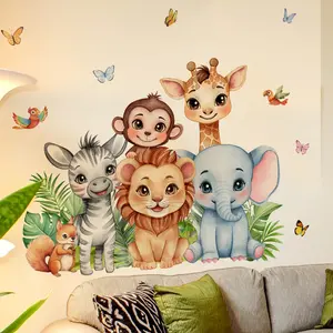 A set (30cm*60cm*2pcs) of new animal and tropical plant wall stickers. These self-adhesive wall stickers (M16625) can beautify and decorate the background walls of home living rooms, bedrooms, corridors, and kitchens.