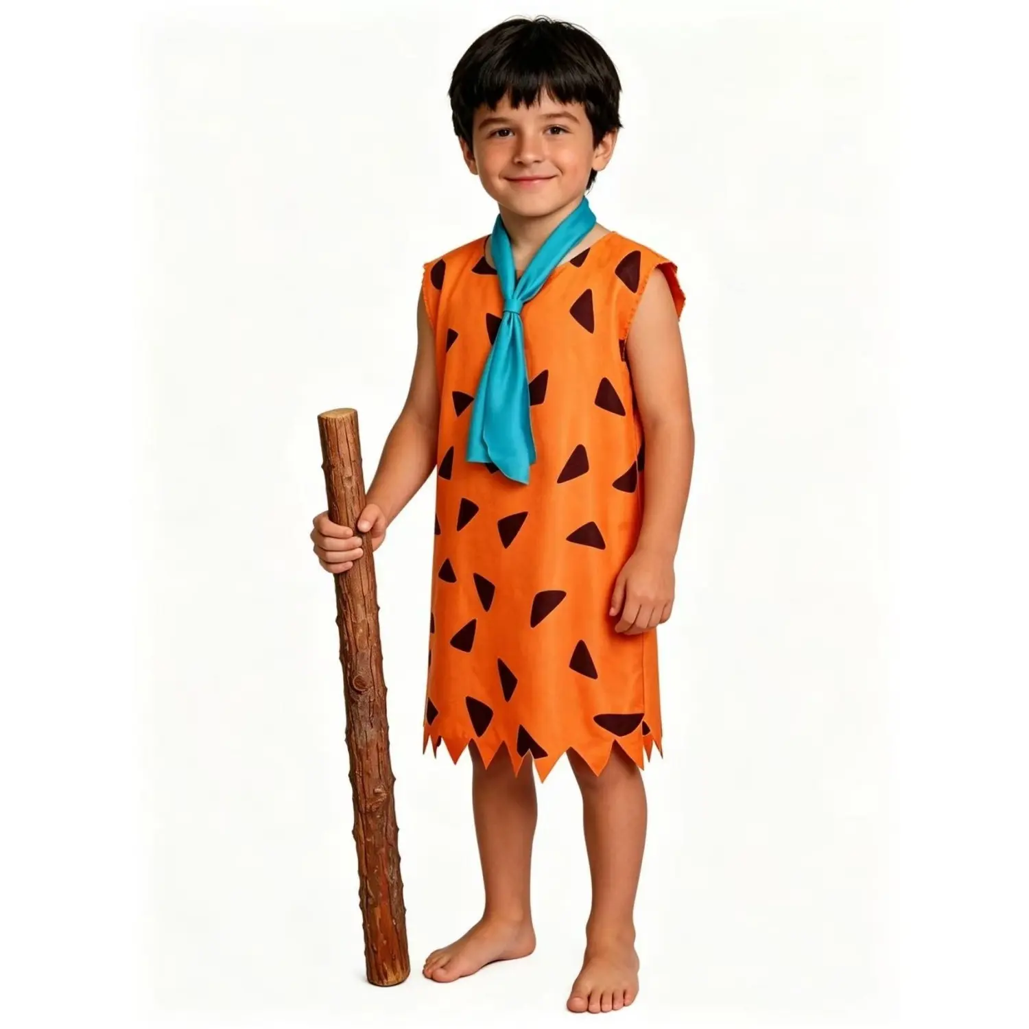 Flinstones Costume "The Flintstones" Style Cosplay Costume for Kids Boy girl – Ideal for Parties, Stage Performances, and Halloween (Native American/Wildman Theme)