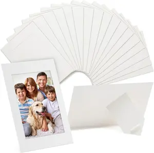 50 Pack White Paper Picture Frames for 4x6 Inserts, Cardboard Photo Easels for DIY, Classroom Crafts