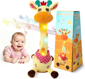 Emoin Dancing Talking Giraffe Baby Toy, Adjustable Volume Baby Giraffe Toys Singing 10 Children's Songs Singing Mimicking Recording Repeating What You Say for Toddlers Montessori toys