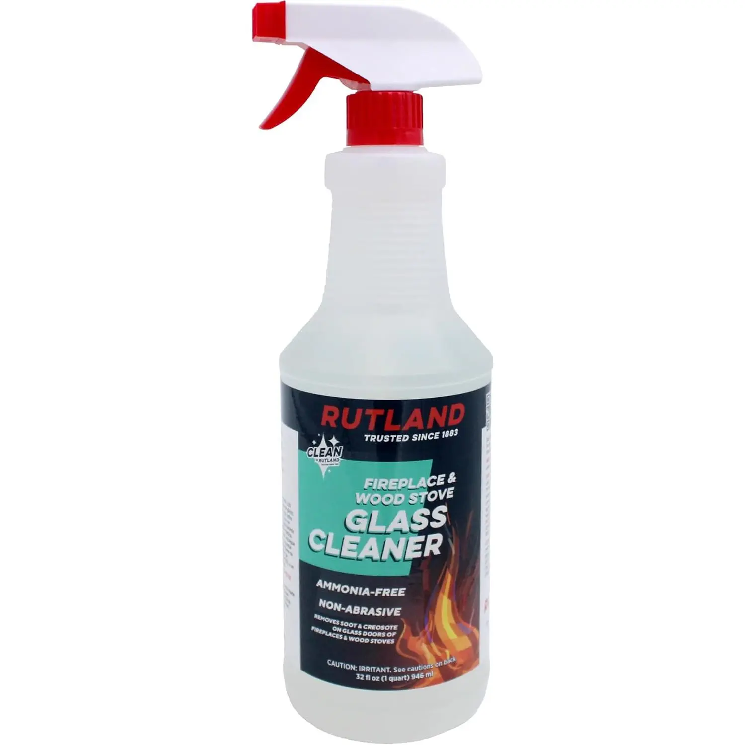 Household Liquid Cleaner for Fireplace Glass and Hearth, White, 32 Fl Oz