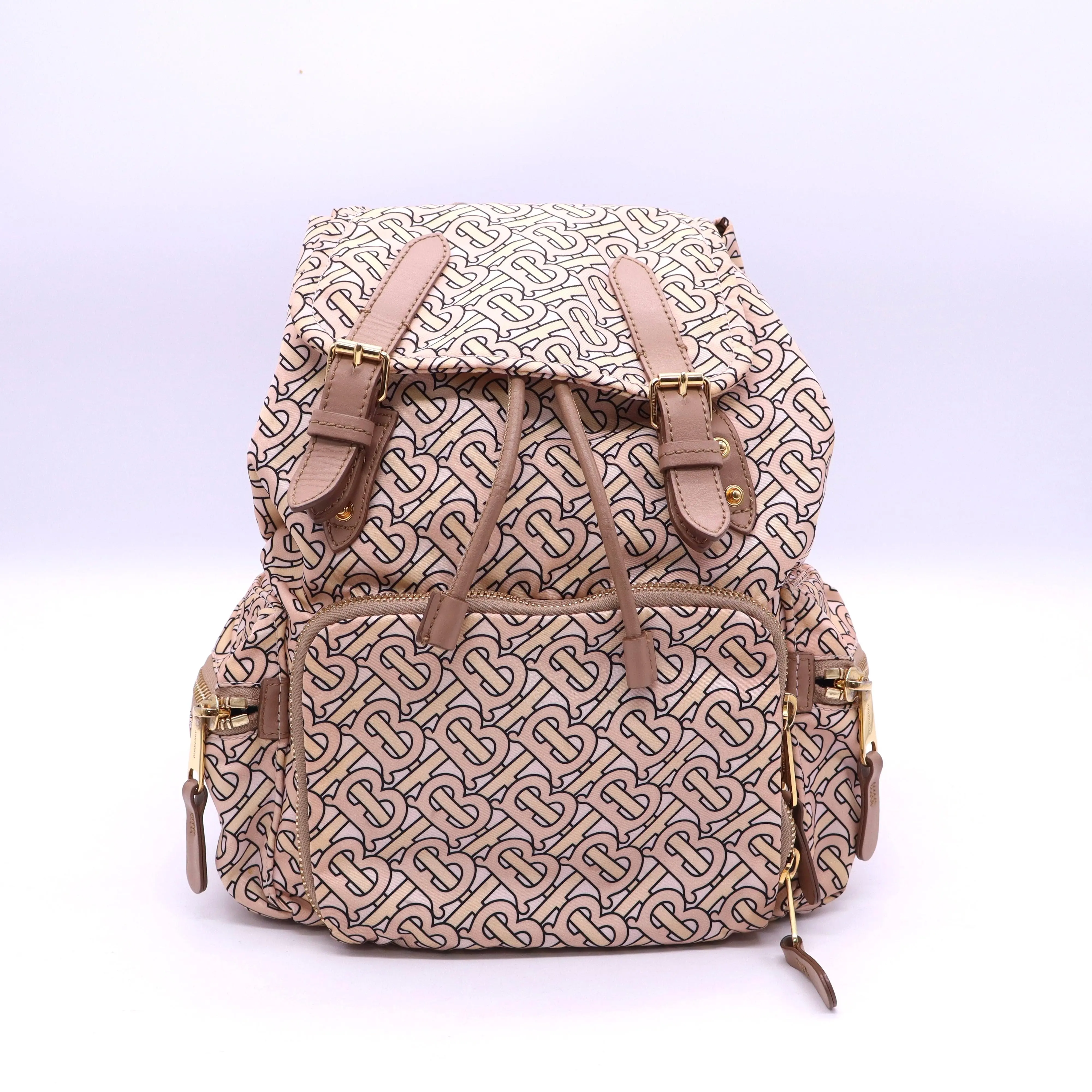 Pre-owned BURBERRY Leather Backpacks Rucksack Backpack TB Monogram Nylon B21246