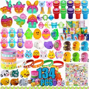 132 Pack Easter Egg Fillers, Easter Basket Stuffers for Kids Boys Girls, Easter Party Favors Assorted Toys, Easter Egg Hunt, Easter Gift Goody Bags Stuffers Filling Treats Classroom Prizes Rewards