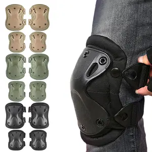 Tactical Sports Protective Gear 4-Piece Set: Tactical Equipment High-Strength Adjustable Knee and Elbow Pads, Suitable for Cycling, Paintball, CS, and Other Outdoor Activities.