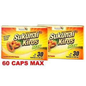 2 PACK Sukunai Kiros MAX 60 CAPS Original Con Mango Africano Bromelina- 60 DAY