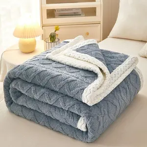 Double Thickened Warm Coral Fleece Sofa Blanket 100*120cm 150*200cm 180*200cm 200*230cm Winter Polyester Fiber Blanket