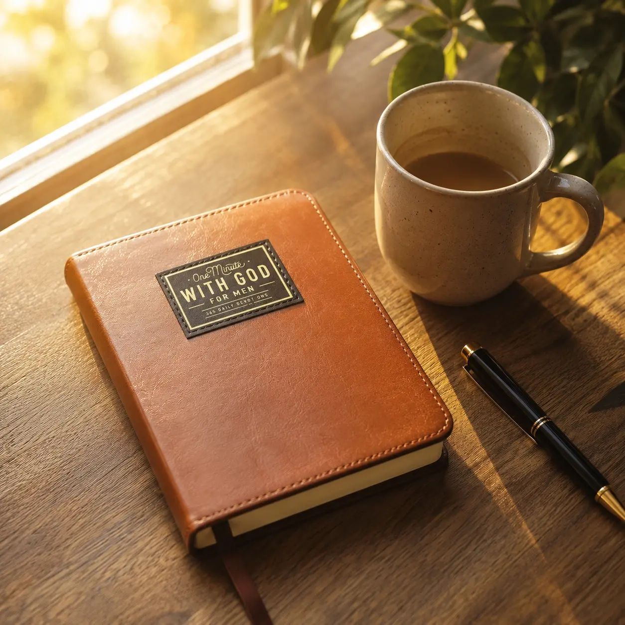 A Bible with A Bookmark | Premium Leather Men's Devotional Record Book | 365-Day Daily Faith Reading & Reflection | Devotional Record Books | Prayer Journal | Gift for Father & Husband,back to school,back to school shopping
