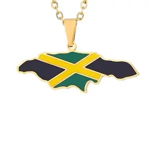 Jamaica Map Necklace - Stainless Steel Pendant gift box black friday gift occasion pendant necklace daily casual jewelry gift necklace woman minimalist jewelry exquisite jewelry gold picture necklace girlfriend accessory boyfriend necklace women charm