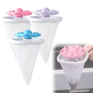 3PCS Machine Hair Filter Balls, Washing Machine Lint Catchers, Reusable Floating Hair Filter Bags, Spherical Shape, Pet Hair Remover Mesh Traps for Laundry Cleaning