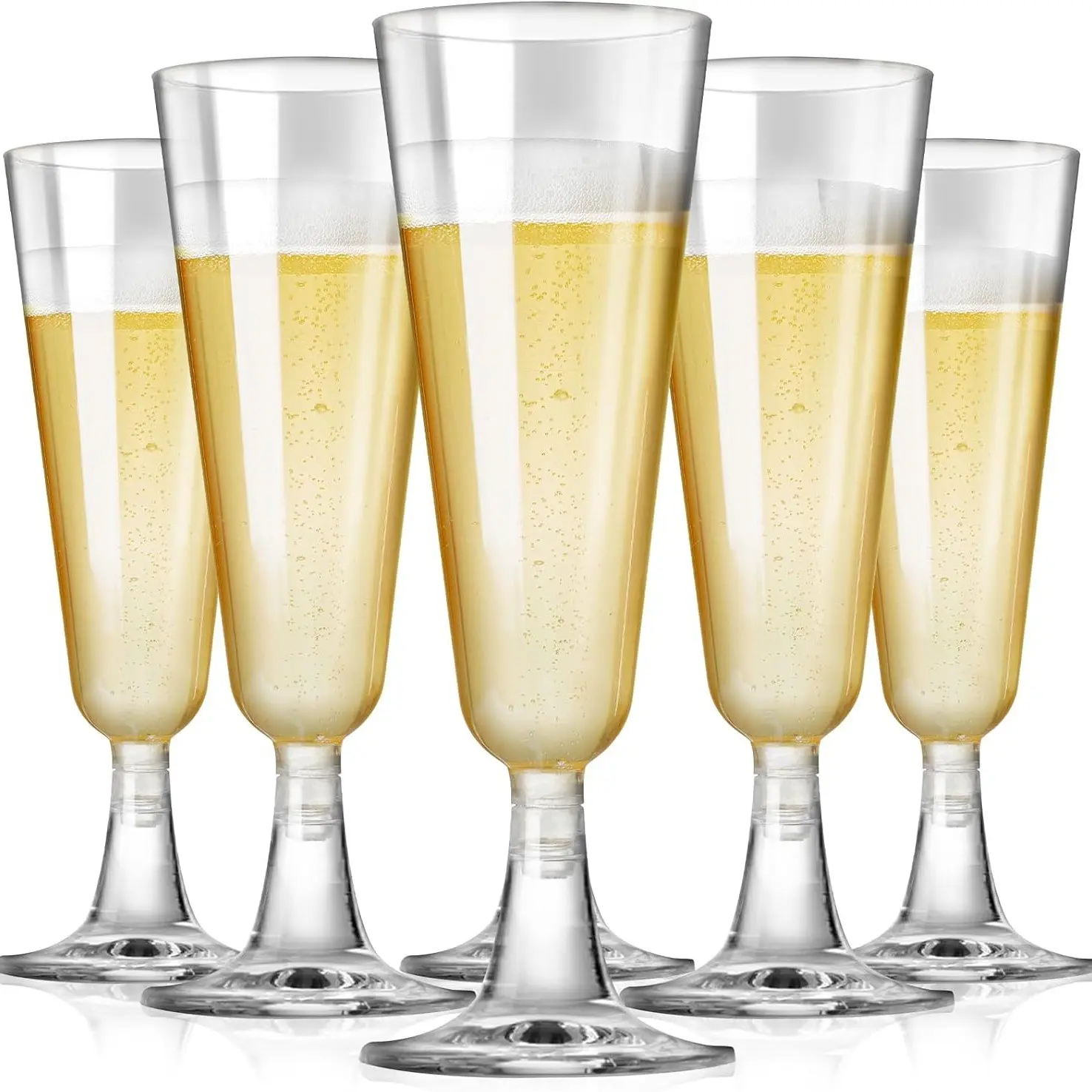 30 PCS of plastic champagne glasses, disposable champagne glasses, elegant wine glasses with stem, Plastic Goblets, easy to clean, suitable for birthday parties, weddings, bar cocktails, Stylish Drinkware, Plastic Champagne Cup