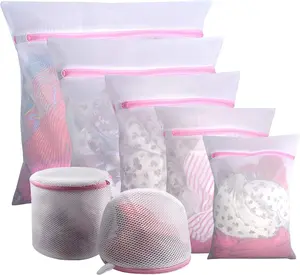 7Pcs Mesh Laundry Bags for Delicates with Premium Zipper, Travel Storage Organize Bag, Clothing Washing Bags for Laundry, Blouse, Bra, Hosiery, Stocking, Underwear, Lingerie
