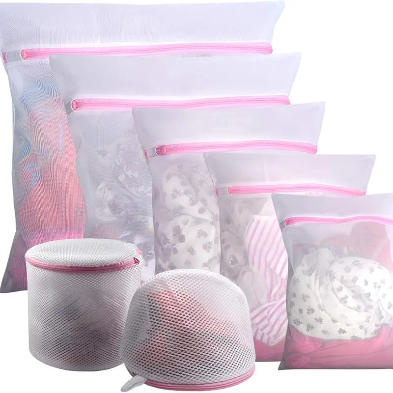 7Pcs Mesh Laundry Bags for Delicates with Premium Zipper, Travel Storage Organize Bag, Clothing Washing Bags for Laundry, Blouse, Bra, Hosiery, Stocking, Underwear, Lingerie