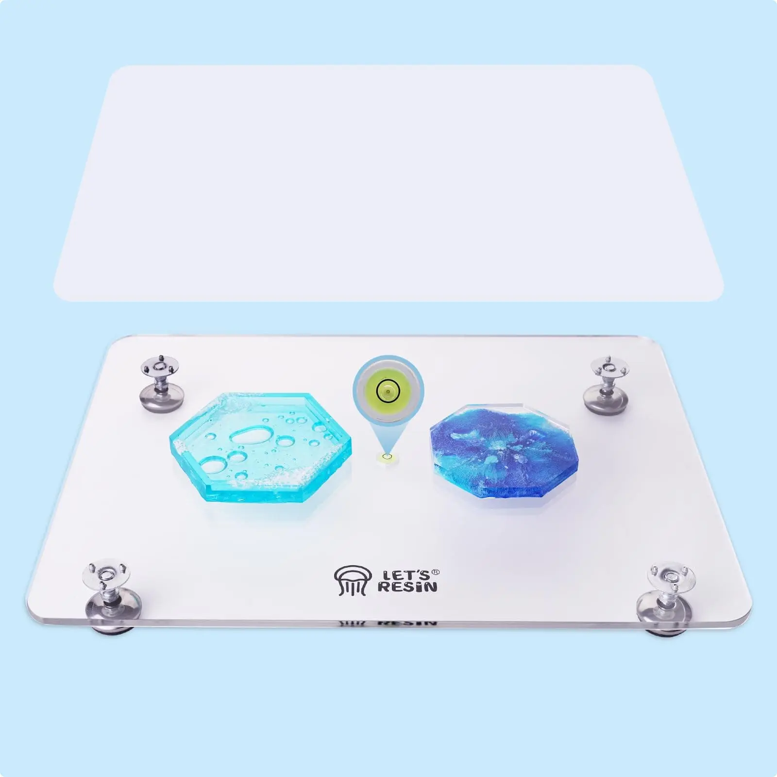 LET'S RESIN 16''x12'' Acrylic Adjustable Leveling Table with Silicone Mat, No-Installation Art Materials Art Supplies Kit for Epoxy Molds, Waves