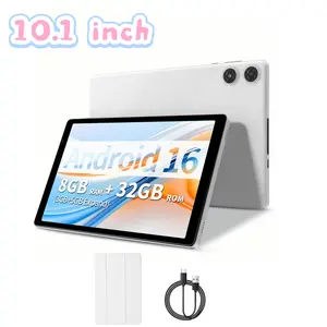 10.1 Inch Touchscreen Android Tablet PC, 8GB RAM, 32GB Storage, Long Battery Life, Anti-Slip Back Cover, Gemini Ai, Learning & Entertainment