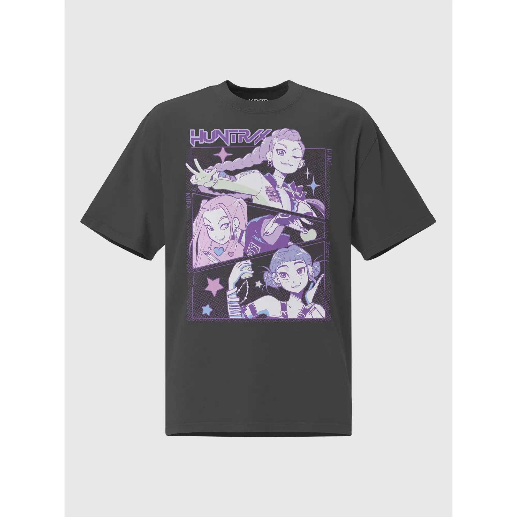 Netflix KPop Demon Hunters HUNTR/X Oversized Faded T-Shirt – Vintage Streetwear Tee