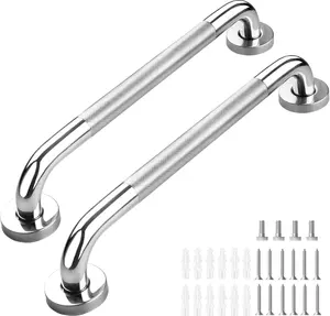 Shower Grab Bars 2 Pack 16 Inch Anti-Slip Stainless Steel Safety Handles Bathtubs & Showers Essential Bathroom Assist Devices