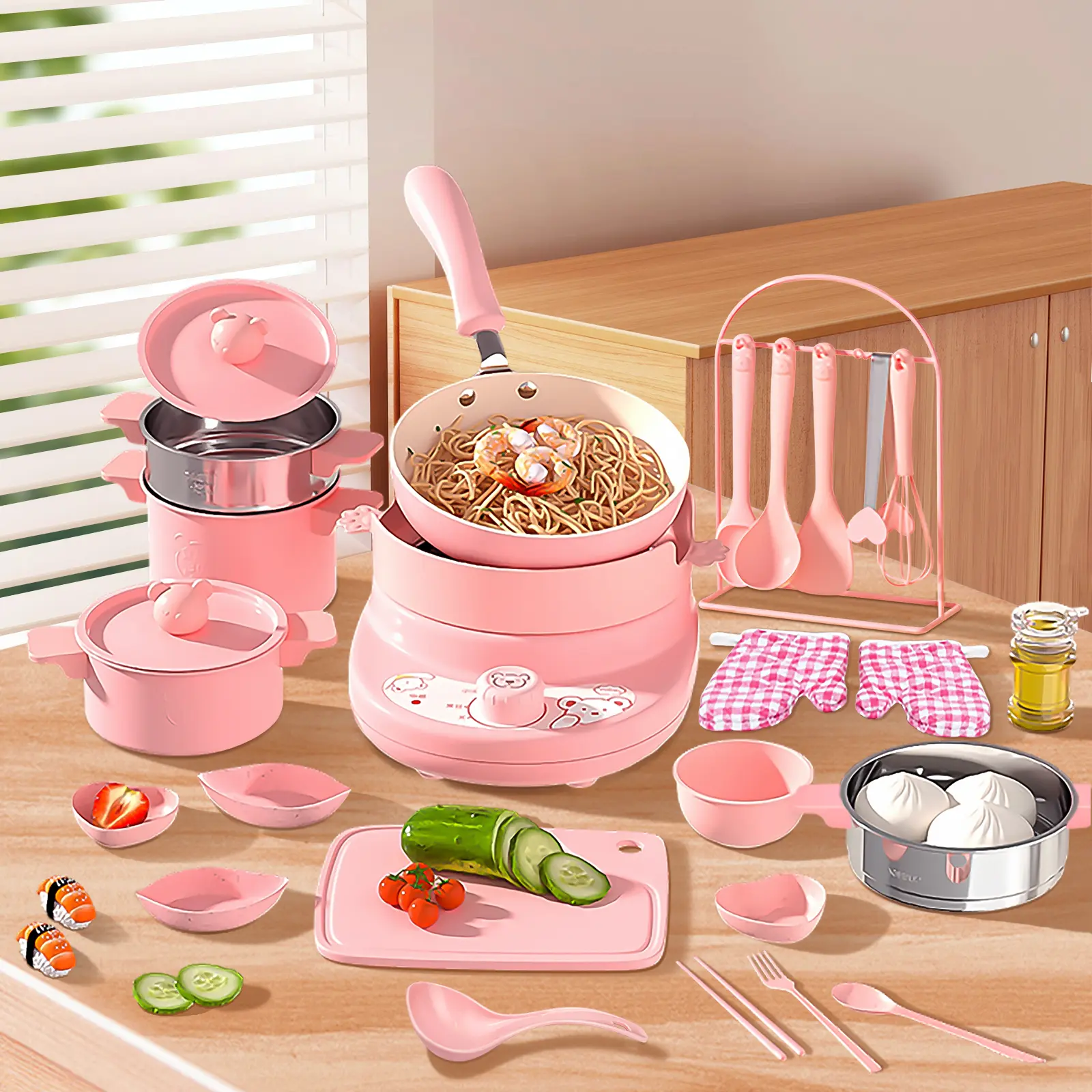 Mini Cooking Sets Real Easy Montessori Kitchen Safe Tools Making for Beginner Cooking Educational Realistic Simulation Toy