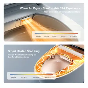 Bellemave  Smart Toilet with Foam Shield, Zero Water Pressure Flush, Heated Seat, Warm Water Sprayer & Dryer, Auto Flush & Close, Remote Control