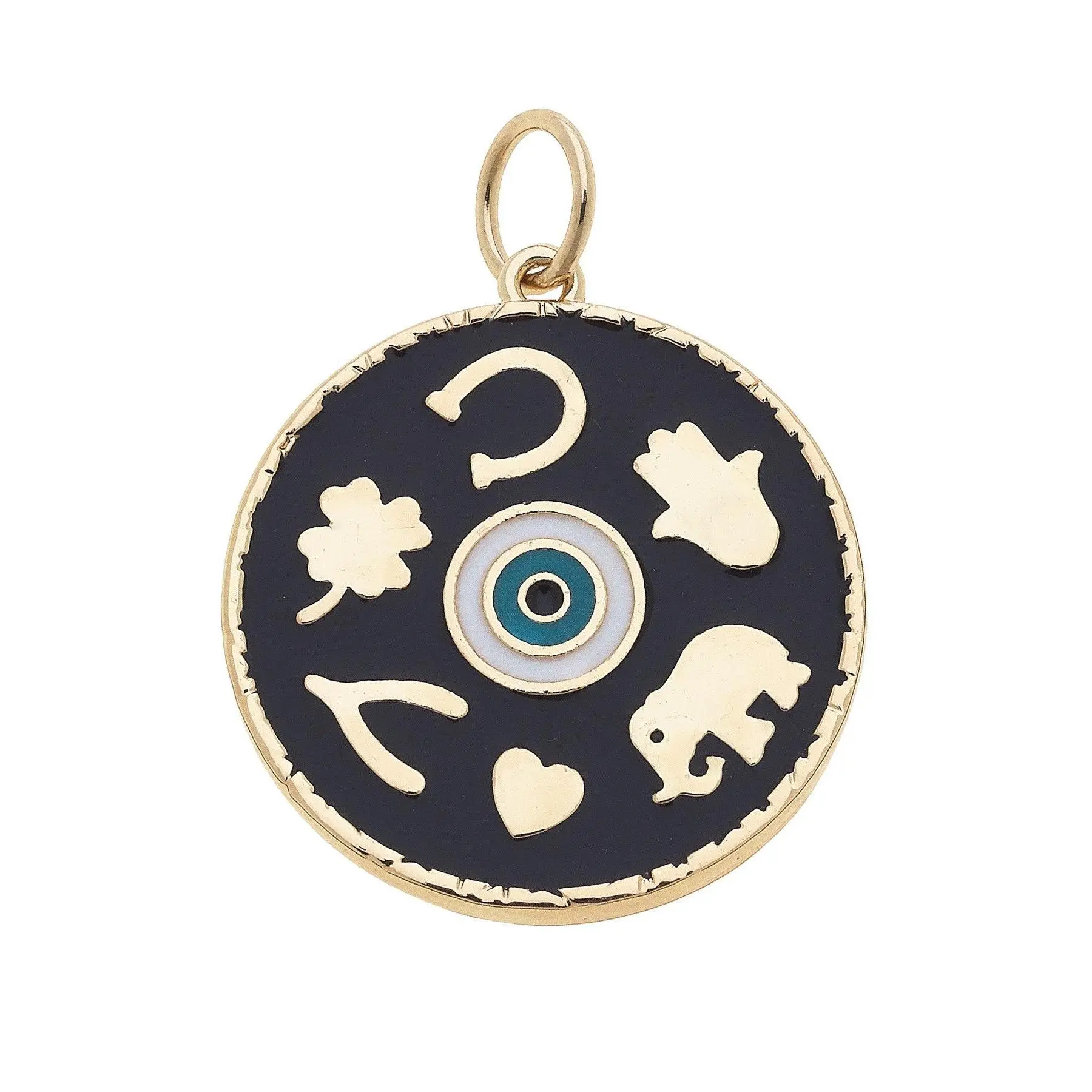 Enamel Talisman Disc Charm in Multi