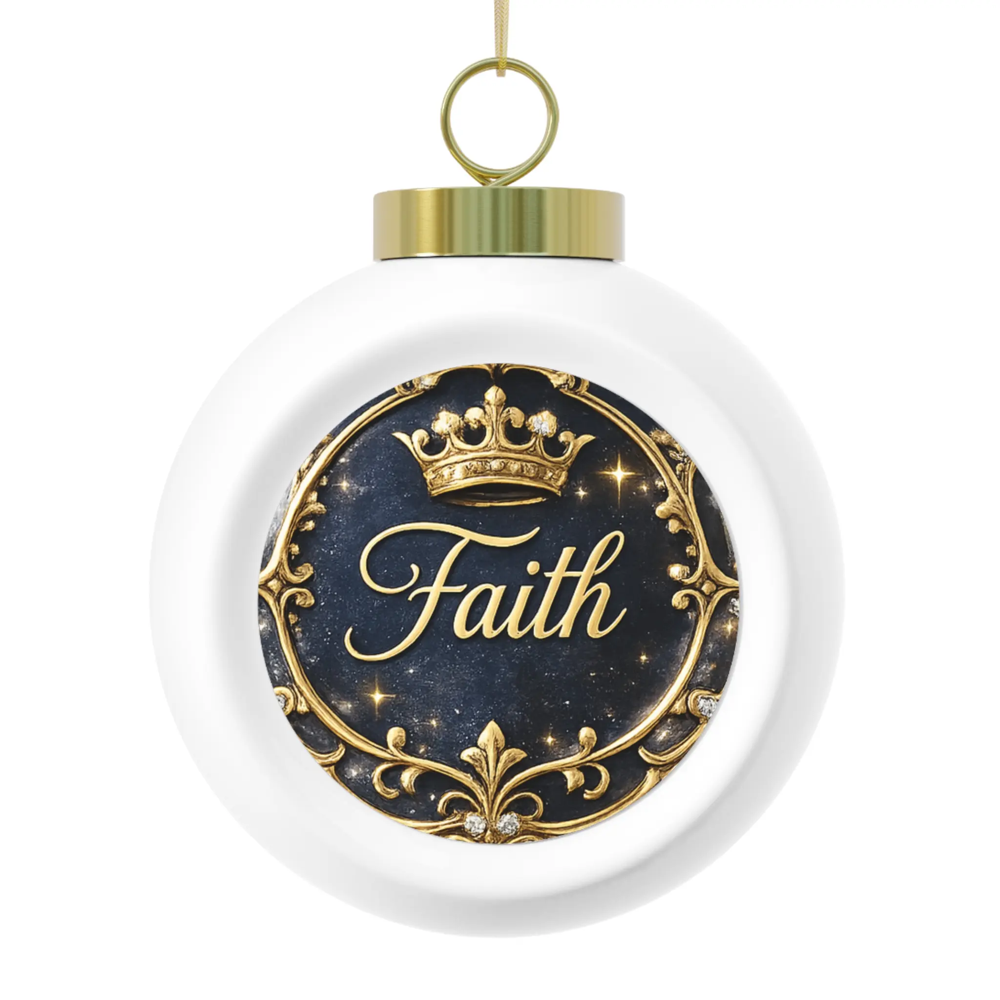 Ceramic Christmas Ball Ornament, Festive Home Party Decoration
