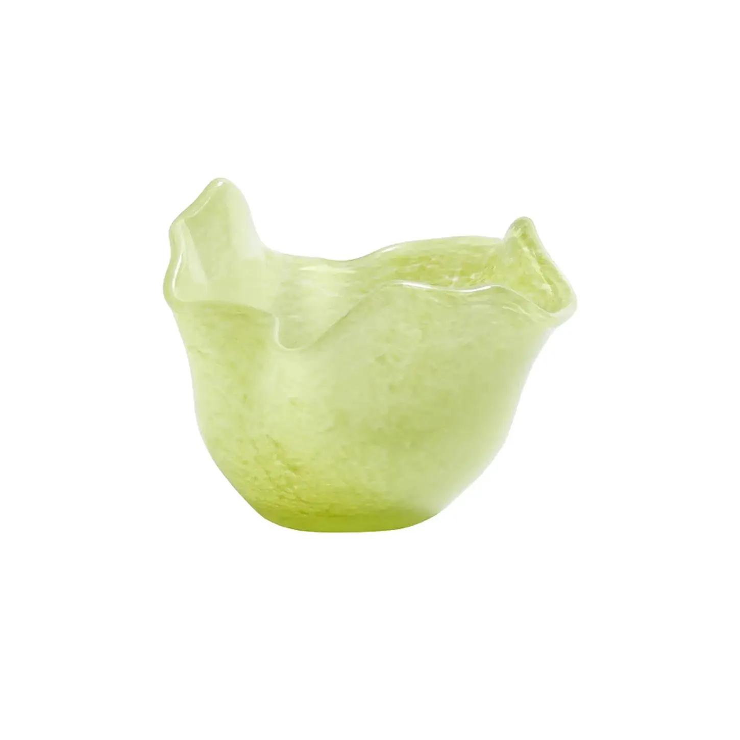 The Favorites Wavy Bowl Glass Tealight Holder in Green