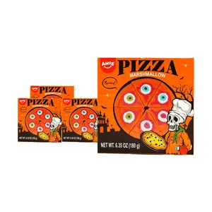 Amos Sweets Pizza Marshmallows 180g (4 Pack) - Fun Novelty Candy for Parties & Snacks