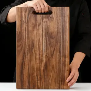 High-Quality Large Teak Cutting Board, Kitchen Chopping Block, Thick Heavy Chef's Counter with Tray, Full Wood Material, Wooden Cutting Boards, Food Grade Safe, Ideal for Home & Commercial Use